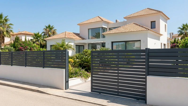 Vallado de lamas horizontales en chalet de Murcia
